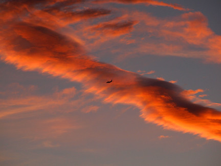 sunset clouds plane santaclarita classymis