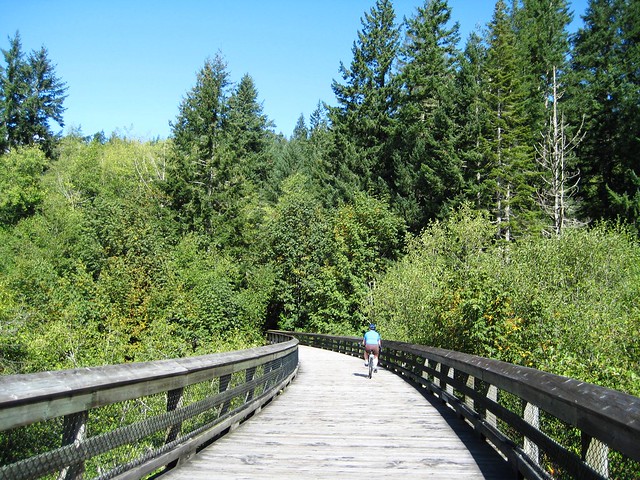 Trestle bridge on the Galloping Goose Trail on Vancouver Island