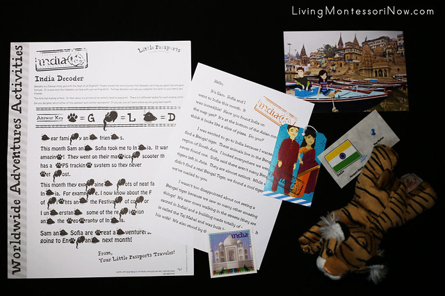 Contents of the Little Passports India Package