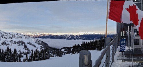 winter white snow sunrise twilight skiing flag snowboard morningsession peak2peak whistlerblakcomb