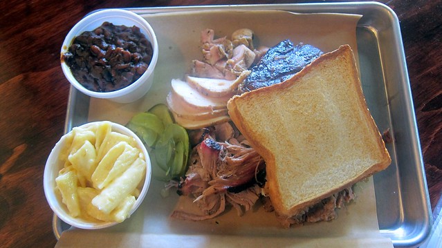 sampler platter at grand champion bbq