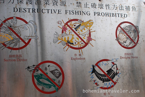 Destructive fishing Prohibited sign