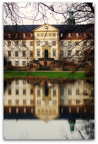 reflection tree castle water germany swan pond pentax schloss salzgitter lowersaxony parkgarden ringelheim k200d