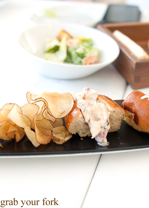 Lobster rolls and potato crisps for Friday brunch at Prime 68, JW Marriott Marquis Dubai