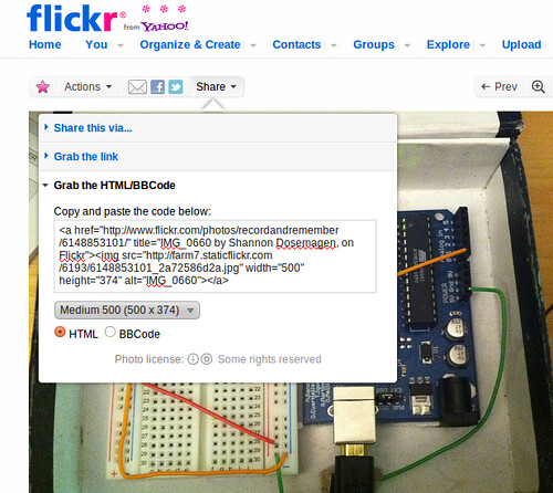 Embed code from Flickr