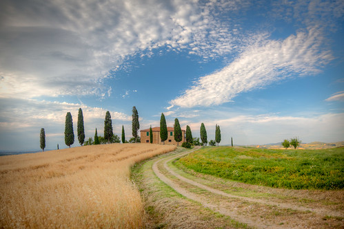 sunset sky italy house mountain tree nature field grass horizontal landscape outdoors photography day cloudy d nopeople growth val tuscany pienza agriculture scenics selectivefocus gregweeks orcia colorimage tranquilit