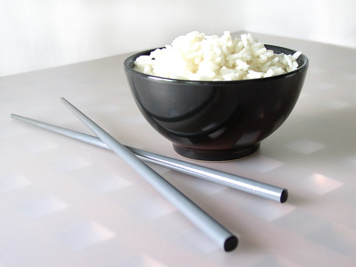 Rice and chopsticks