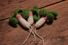 Crocheted radishes