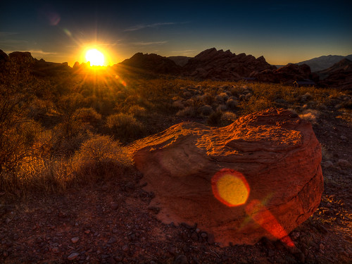 sunset landscape desert hdr