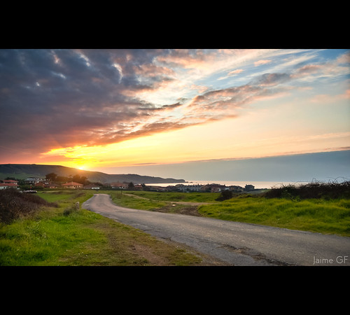 road sunset landscape atardecer spain nikon carretera asturias paisaje verdicio gozón d40 mygearandme mygearandmepremium