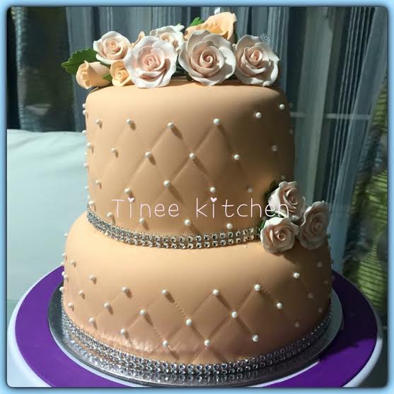 Simple Peach Wedding Cake by Kristine Miranda