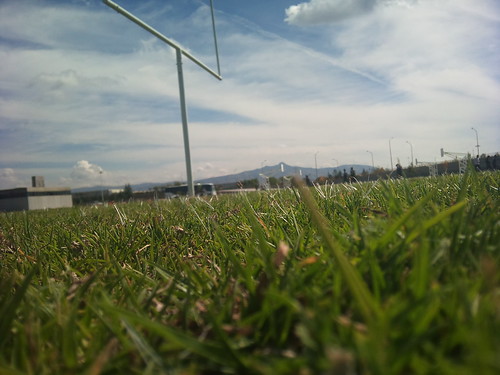 field grass clouds football campo americano césped