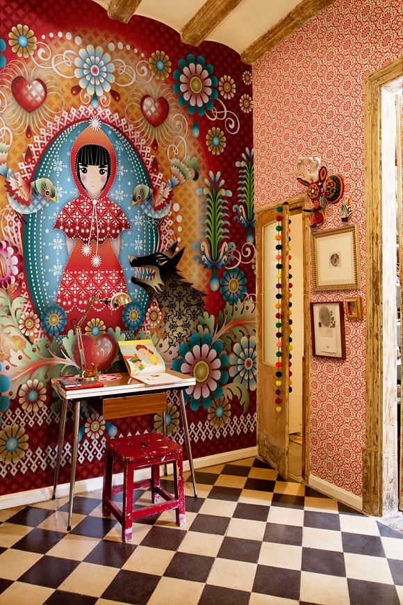 catalina introduces estrada bold wallpaper boho sweet really pattern right wall red
