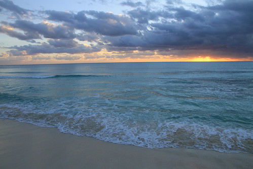 blue orange green beach sunrise mexico waves jpandersenimages