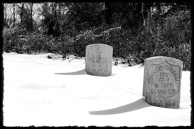 Graves in snow