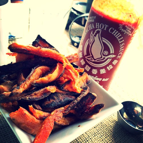 Sriracha   mayo   sweet potato fries = awesome