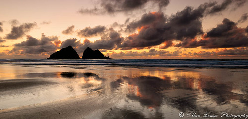 sunset seascape reflections rocks coastal
