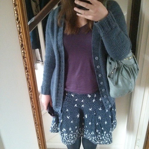 #mmmay14 Day 2: Shapely boyfriend cardigan & rtw skirt I'd like to recreate