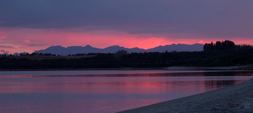 pink newzealand sunrise lakemanapouri