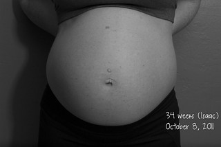 34 weeks front text
