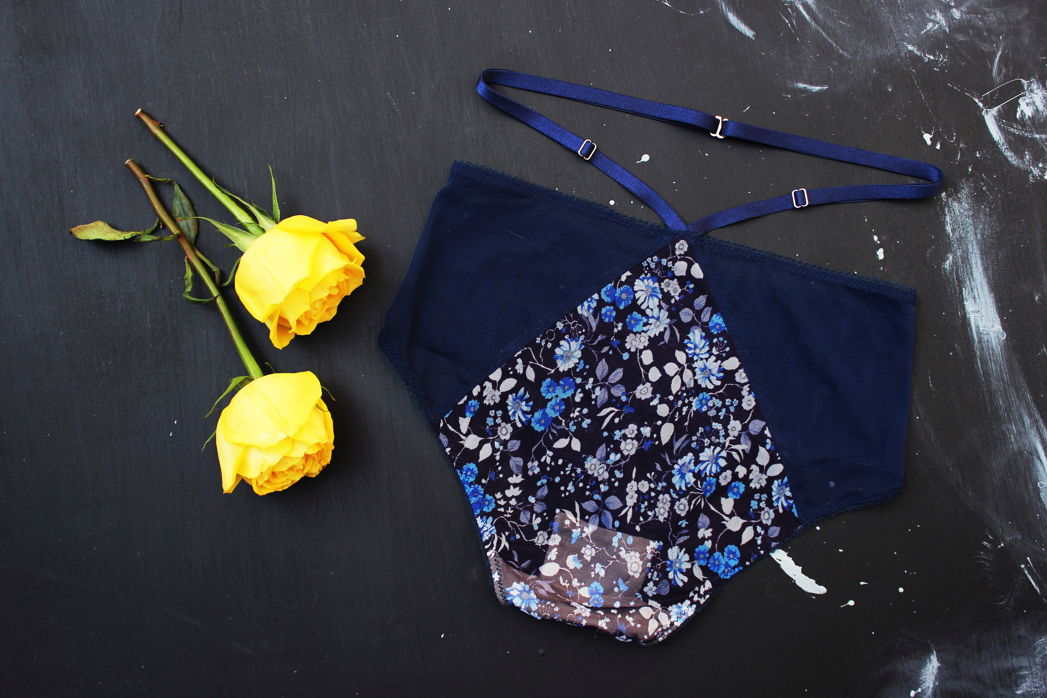 Blue Floral DIY Hi Waisted Pantie Underwear Tailor Made Shop