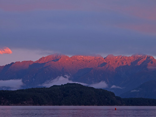 pink newzealand sunrise hills lakemanapouri