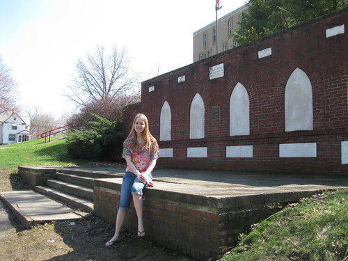 Abbie at the monument