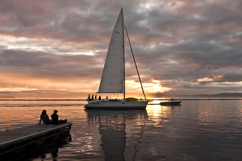 sunset lake reflection water clouds sailboat pier boat vermont jetty champlain lakechamplain
