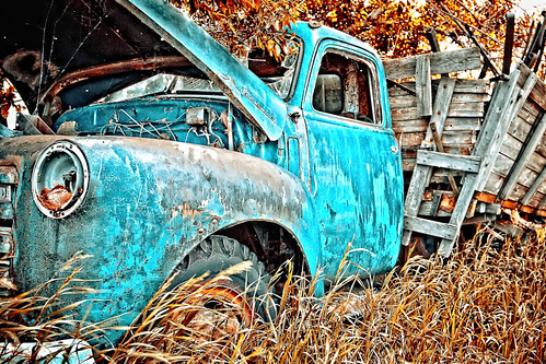 auto old travel blue light brown green fall classic abandoned field grass wheel yellow metal rural truck vintage wooden junk rust automobile antique farm parts wheat country neglected engine pickup tire cargo storage fender pasture transportation worn vehicle hood weathered headlight retired deserted rugged oldfashioned flatbed