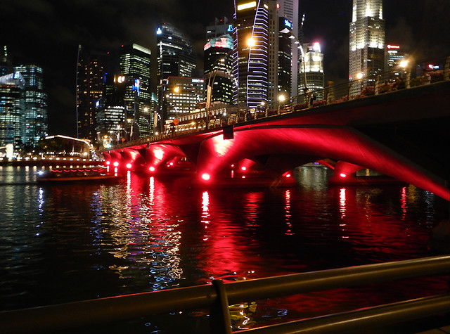 illuminated bridge, Singapore
