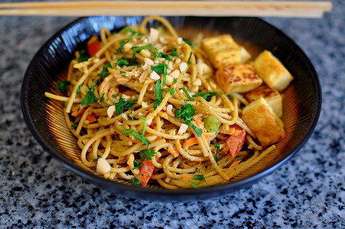 Vegetarian Red Curry Peanut Noodles