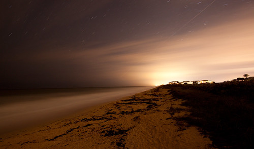 ocean beach night stars sand florida resort atlanticocean 2012 startrails palmcoast hammockbeach hammockbeachresort