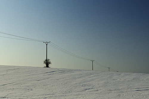 winter snow landscape skies powerlines blueskies southbohemia 366project nikkor35mmf18g nikond7000