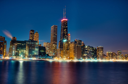 city chicago skyline night reflections lights illinois downtown pentax lakemichigan lakeshoredrive lsd hdr topaz ohiostreetbeach olivepark pentaxk5 briankoprowski bkoprowski bk|photograffi