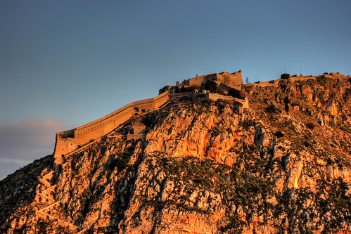 sunset mountain castle canon 50mm sonnenuntergang greece 18 schloss griechenland hdr nafplio nauplio 550d