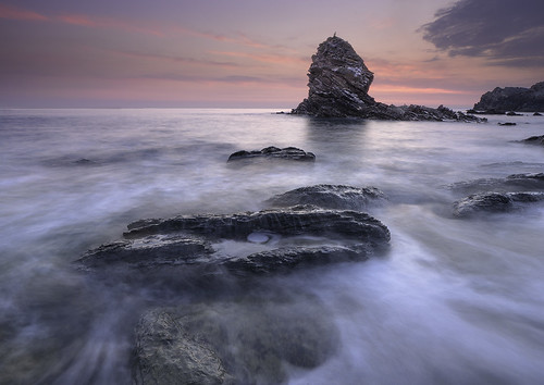 longexposure sunset seascape beach wales landscape bay coast waves north stack geology rockstack anglesey rhoscolyn