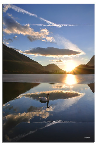 sunset sun lake mountains clouds montagne reflections lago swan tramonto nuvole sole riflessi lombardia ghostbuster cigno paololivornosfriends gigi49 reflectsobsessions