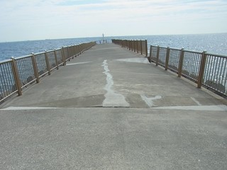 補修された桟橋