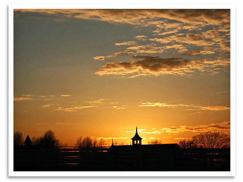 sunset sky silhouette clouds barn bluegrass farm lexington ky country