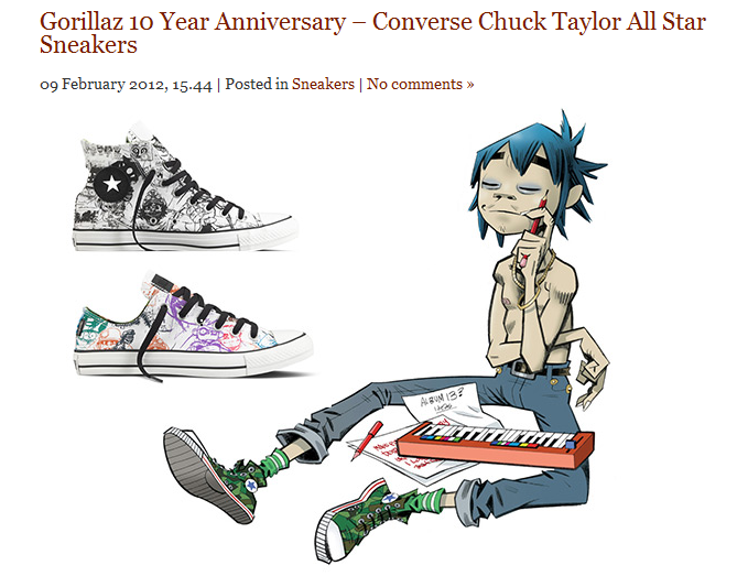 Gorillaz - Converse All Stars - 10 Year Anniversary - Sneakers | Selectism.com