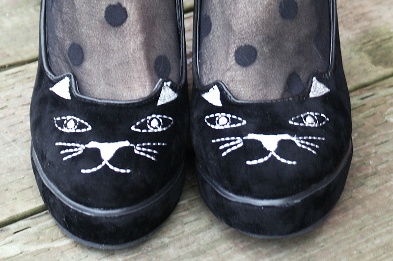 Embroidered Cat Velvet Wedges | it's not her, it's me. - Los Angeles ...