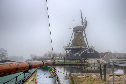 mist mill windmill fog photographer molen fotograaf klaasheiligenbergklaashklaash63heiligenbergsonyalphaa77nederlandhollandnetherlandsfrieslandwoudsendhdrhdriphotomatixtonemapping houtzaagmolenmistfogmolenmillwindmill