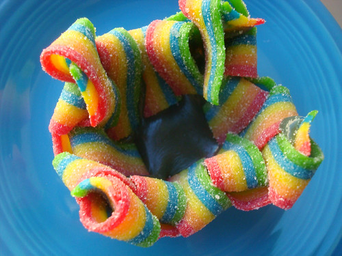 Rainbow candy baskets