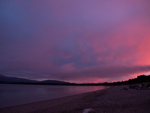 pink newzealand cloud sunrise lakemanapouri