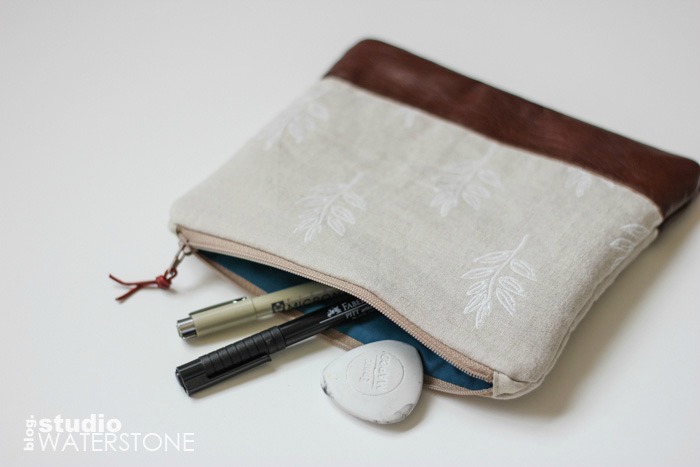 New Linen & Leather Pouches