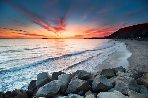 ocean california pink sunset orange mountain pier rocks waves pacific ventura tides nikkor1735f28 singhrayrgnd