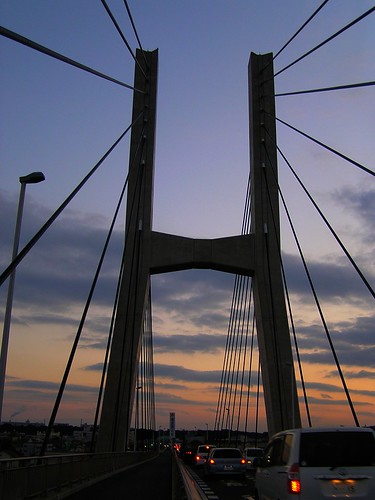 bridge sunset sky river twilight cloudy sunsetlight cloudssky toneriver