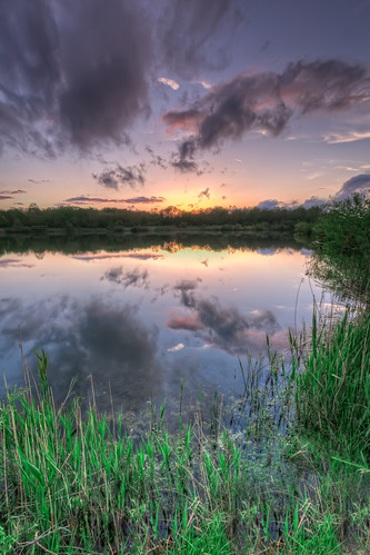 sunset reflection clouds lafayette lakes indiana grasses fairfieldlakes