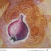 Caramelised Onion Jam food painting for the vegetarian recipes cookbook by Australian artist Fiona Morgan