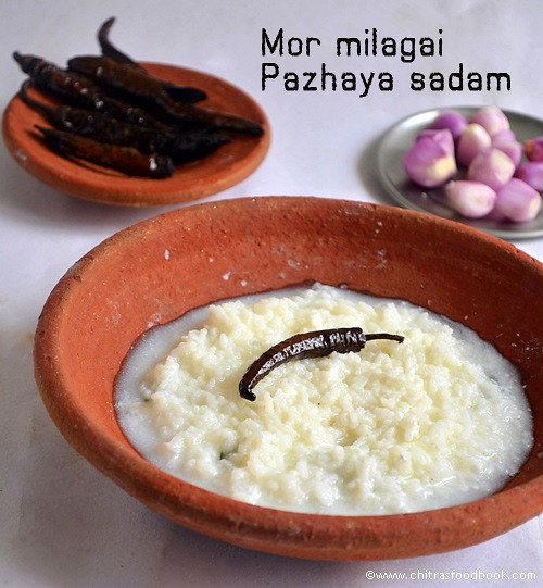 Mor milagai with pazhaya sadam recipe